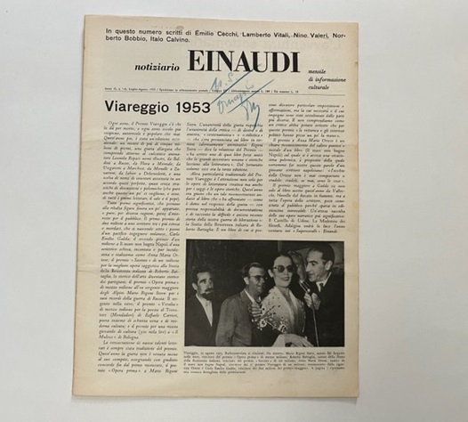 Notiziario Einaudi. Mensile di informazione culturale, anno II, n. 7-8, Luglio-Agosto 1953